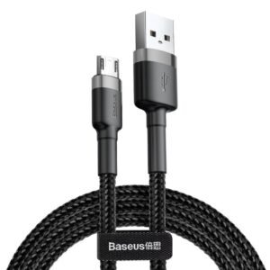 Baseus Cafule Micro USB laidas 2,4A 0,5m (pilkas + juodas)