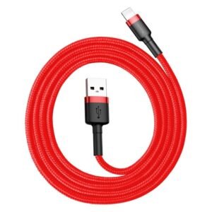 Baseus Cafule USB Lightning Cable 2,4A 0,5m (raudonas)