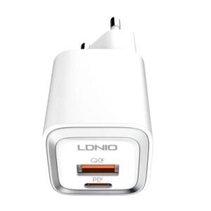 MFi sieninis įkroviklis LDNIO A2318M, USB-C+USB, USB-C iki Lightning 20W