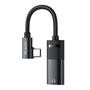 USB-C į AUX mini lizdas 3,5 mm + USB-C adapteris, Mcdodo CA-1880 (juodas)