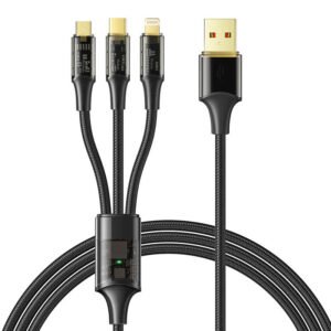 3in1 USB į USB-C / Lightning / Micro USB kabelis, Mcdodo CA-3330, 1,2 m (juodas)