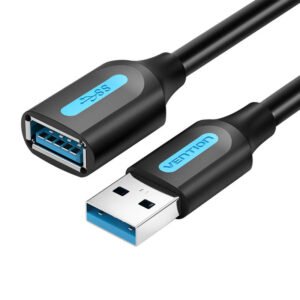 Kabelio ilgintuvas USB 3.0 A vyriškas-moteris Vention CBHBD 0,5 m juodas