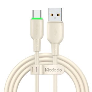 USB į USB-C laidas Mcdodo CA-4750 su LED apšvietimu 1,2 m (smėlio spalvos)