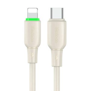 USB-C laidas su Lightning Mcdodo CA-4760 su LED apšvietimu 1,2 m (smėlio spalvos)