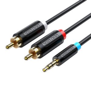 Garso kabelis nuo 3,5 mm iki 2x RCA ventiliacijos BCLBI 3 m juodas