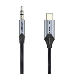 Kabelis Audio USB-C iki 3,5 mm mini lizdo 1 m juodas