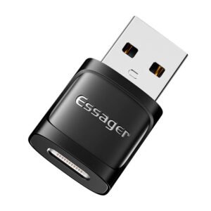 Adapteris OTG USB-C moteriškas prie USB 3.0 vyriškas Essager (juodas)