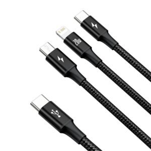 Baseus Rapid Series 3-in-1 cable USB-C For M+L+T 20W 1.5m Black