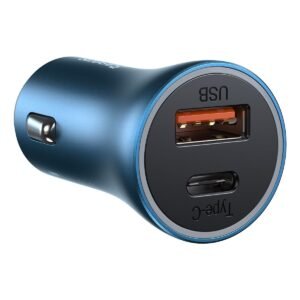 Baseus Golden Contactor Pro car charger, USB + USB-C, QC4.0+, PD, SCP, 40W (blue)