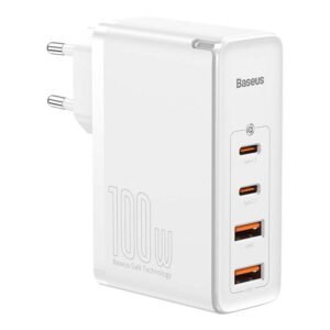 Travel Charger Baseus GaN2 Pro Quick  2x USB + 2x USB-C, 100W, EU (white)