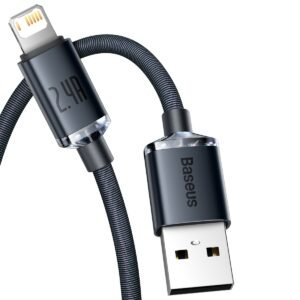 Baseus Crystal Shine cable USB to Lightning, 2.4A, 2m (black)