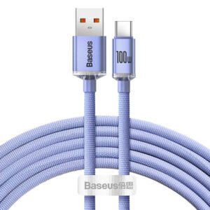 Baseus Crystal Shine cable USB to USB-C, 5A, 1.2m (purple)