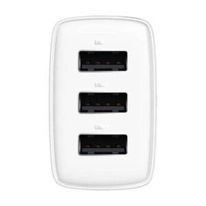 Baseus Compact Quick Charger, 3x USB, 17W (White)