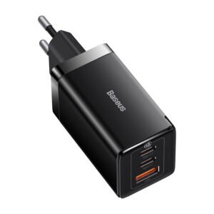 Wall charger Baseus GaN5 Pro 2xUSB-C + USB, 65W (black)