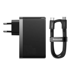 Wall charger Baseus GaN5 Pro 2xUSB-C + USB, 140W (black)