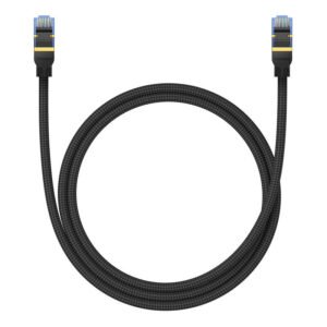 Braided network cable cat.7 Baseus Ethernet RJ45, 10Gbps, 1m (black)