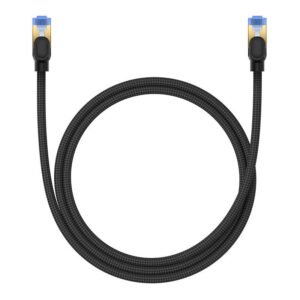 Braided network cable cat.7 Baseus Ethernet RJ45, 10Gbps, 1m (black)