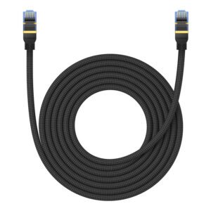 Braided network cable cat.7 Baseus Ethernet RJ45, 10Gbps, 5m (black)