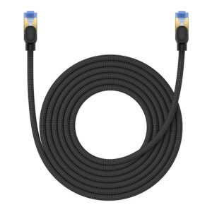 Braided network cable cat.7 Baseus Ethernet RJ45, 10Gbps, 5m (black)