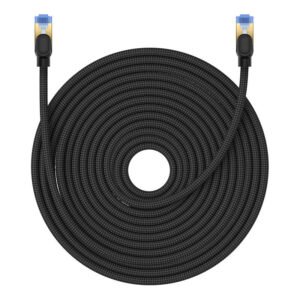 Braided network cable cat.7 Baseus Ethernet RJ45, 10Gbps, 25m (black)