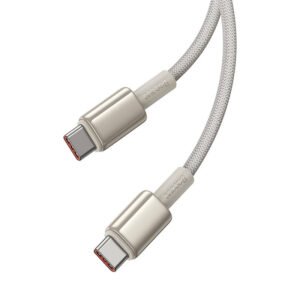 Cable USB-C do USB-C Baseus Tungsten Gold, 100W, 2m (złoty)