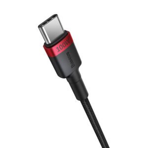 Cable Baseus Cafule USB-C to USB-C 100W,2m, 2psc (Red Black, Grey Black)