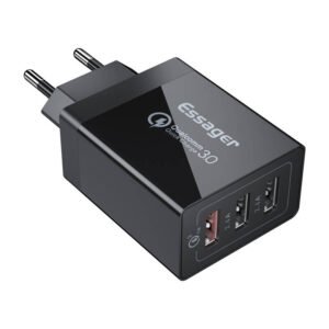 Wall charger Essager ECTQC3-FBB01 3xUSB 30W (black)