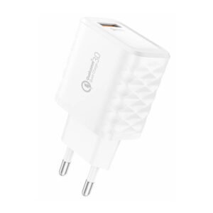 Foneng EU54 18W USB-A, 3A mains charger (White) + USB-A to Lightning cable