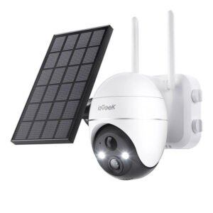 Wireless 5MP WiFi Outdoor Camera ieGeek ZS-GX4S White with solar panel