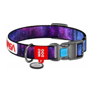 Waudog "NASA21" nylon dog collar with QR code, size M, width 20 mm